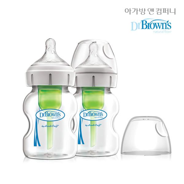 [닥터브라운]와이드넥 옵션스플러스 유리젖병 150ml(2개입)_77M082011