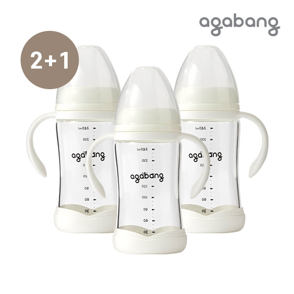 [아가방 안심수유]유리젖병 240ml x 3