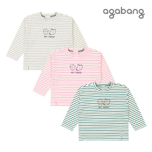 [아가방 가을]치치비비드ST티셔츠(M/GREY,PINK,GREEN)_01O551006