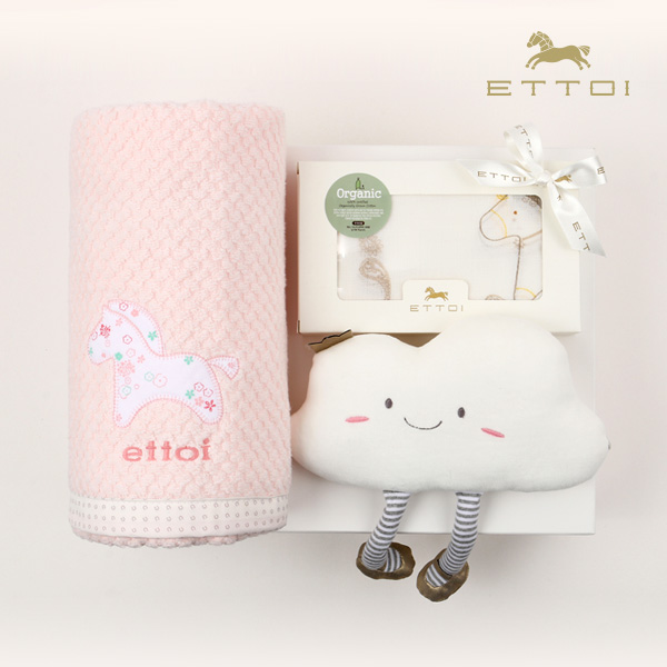 [에뜨와 선물포장]뿌삐애착인형+뽀네무연사타월싸보+골드베베손수건세트 GIFT SET