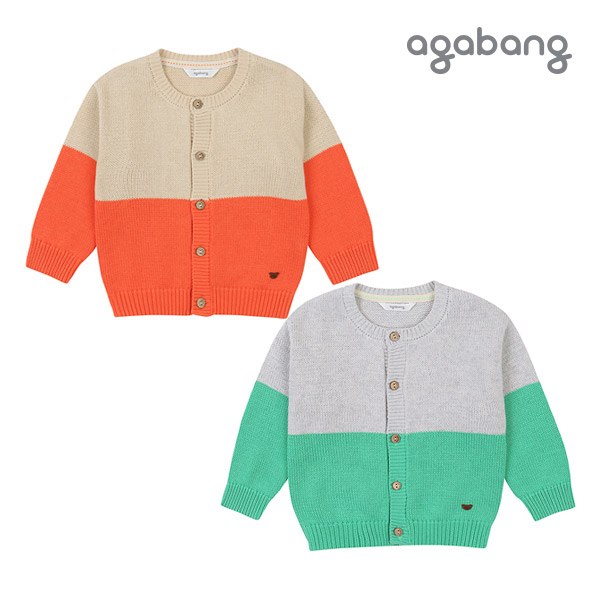 [아가방 봄]주니블럭가디건(GREEN,ORANGE)_01P155002