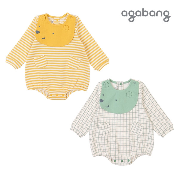 [아가방 봄]던베베바디수트(턱받이)(GREEN,YELLOW)_01P127901