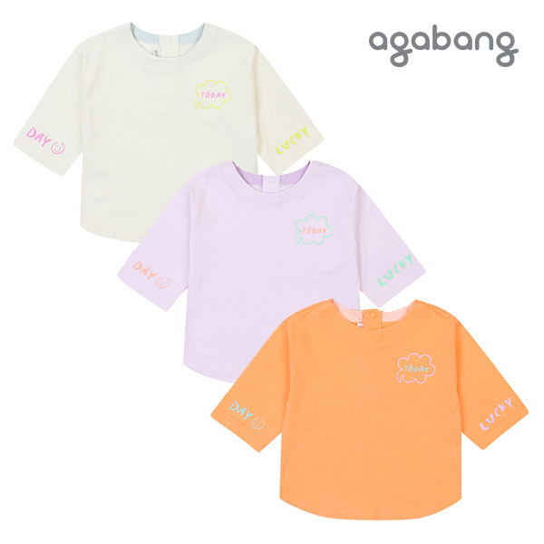 [아가방 여름]썬7부티셔츠(CREAM,PURPLE,ORANGE)_01P351001