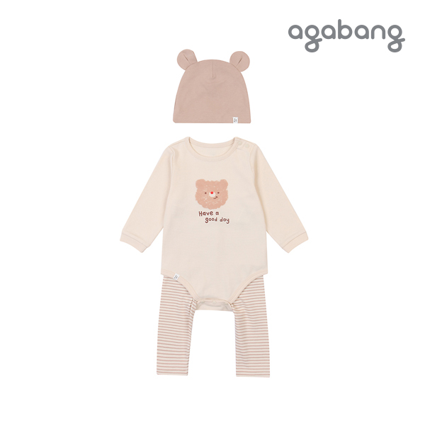 [아가방 가을]뽀글이바디수트세트(모자)(BEIGE)_01P51750521