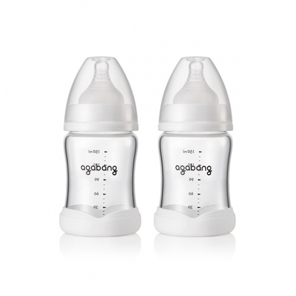 [아가방 안심수유]리뉴얼 유리젖병 150ml x 2P (노꼭지)_01O082006