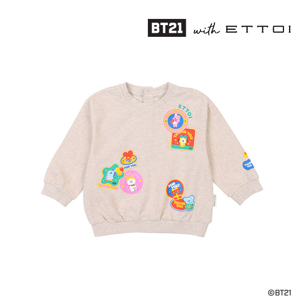 [BT21with에뜨와]BT21땡큐MTM티셔츠(M/BEIGE)_07Q02104327