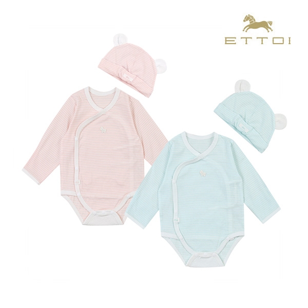 [에뜨와 여름]베베배내바디수트SET(L/PINK,L/MINT)_07Q317905