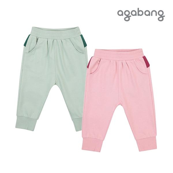 [아가방 가을]리프배색조거바지(PINK,GREEN)_01Q552003