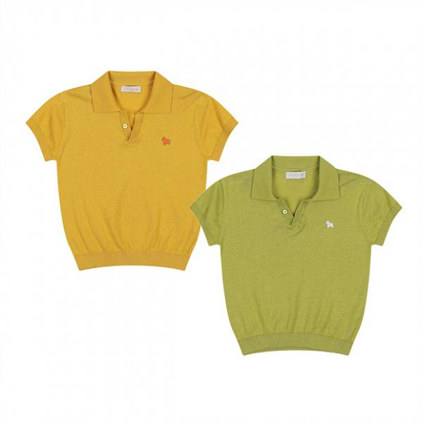 [에뜨와 여름신상]멜로니트TS(MUSTARD,L/GREEN)_07S321008