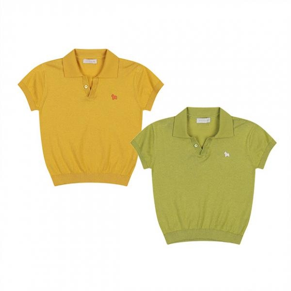 [에뜨와 여름신상]멜로니트TS(MUSTARD,L/GREEN)_07S321008