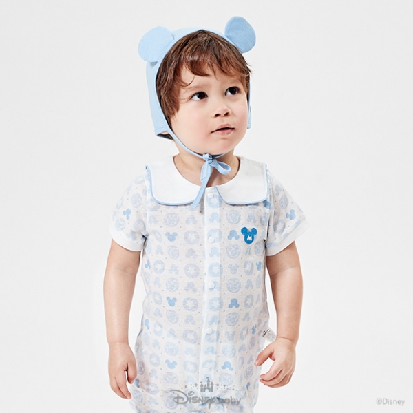 [디즈니베이비 여름신상]블루미키반팔우주복(모자)(BLUE)_79S317503