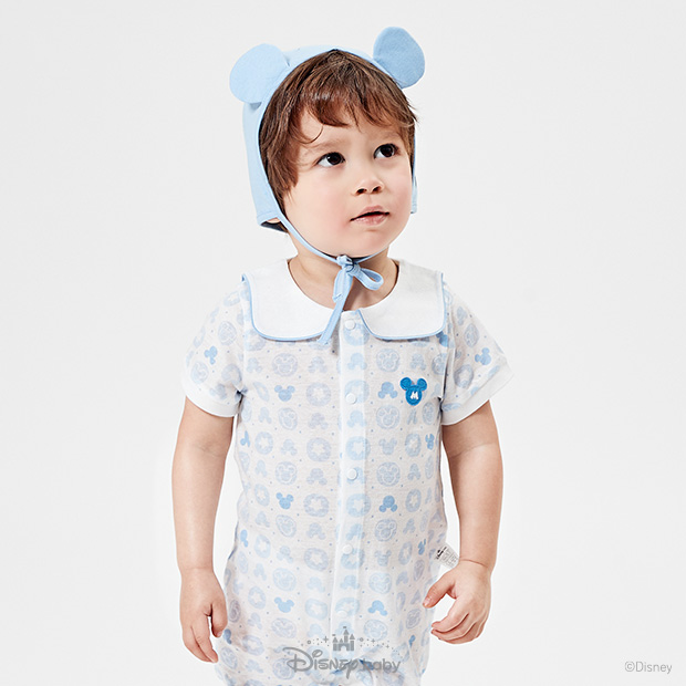[디즈니베이비 여름신상]블루미키반팔우주복(모자)(BLUE)_79S317503