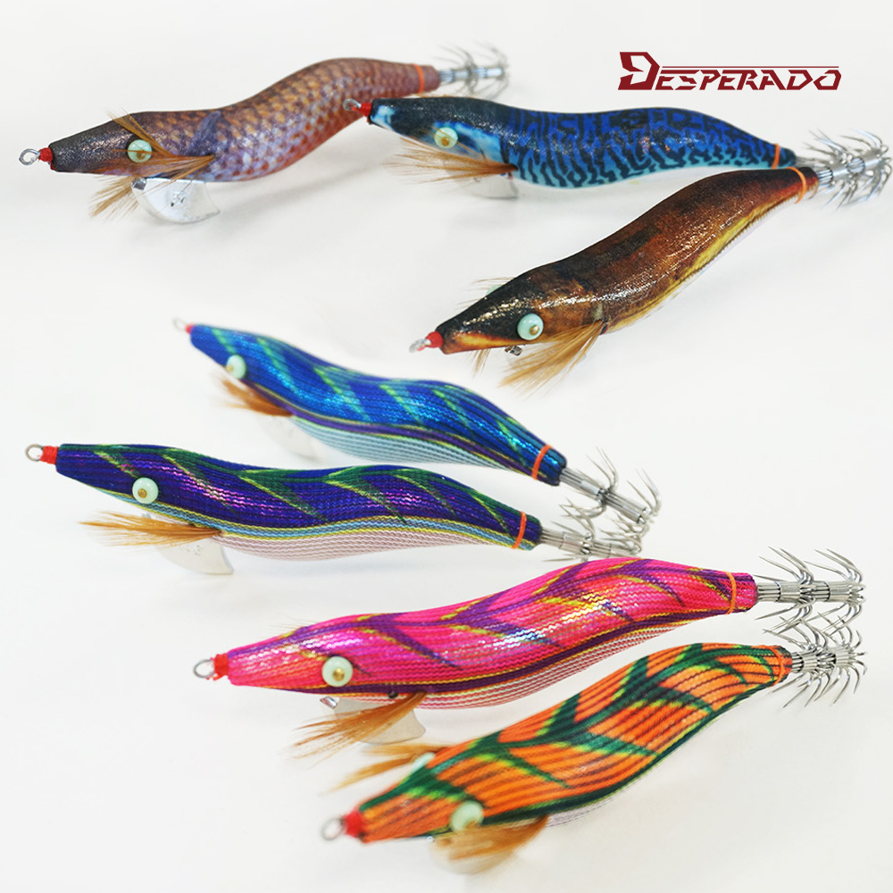 데스페라도 에기스타 우드 쉘로우 3호 오동목 에기 무늬오징어 에깅