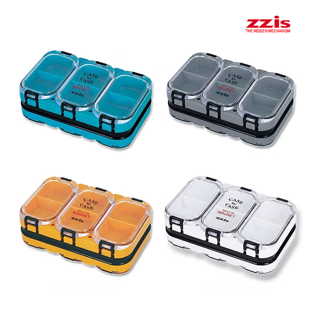 찌스 양면 마그네틱 케이스 6칸 9칸 12칸 바늘 낚시소품 자석케이스