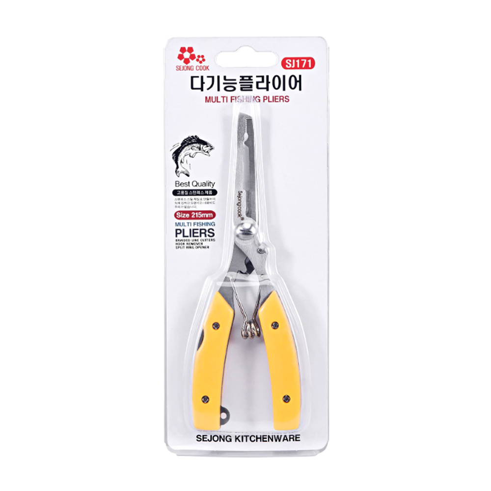 세종 다기능 스텐 낚시 플라이어 SJ171 합사커팅 바늘빼기 봉돌 니퍼 16cm