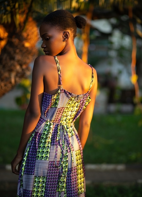 Purple Kitenge satin Dress