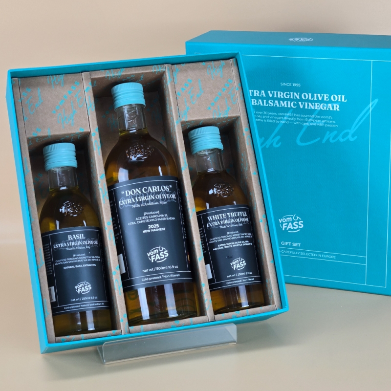 봄파스 엑스트라 버진 올리브 오일 하이엔드 세트 (돈 카를로스 500ml, 바질 오일 250ml, 트러플 오일 250ml)