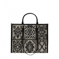 자카드 토트백 <BR>HS41MYB201BK