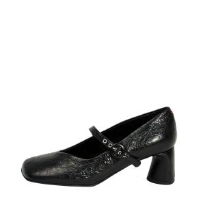 Halmanera[할마네라] 텍스쳐레더펌프스 (RO53HAL002BK)