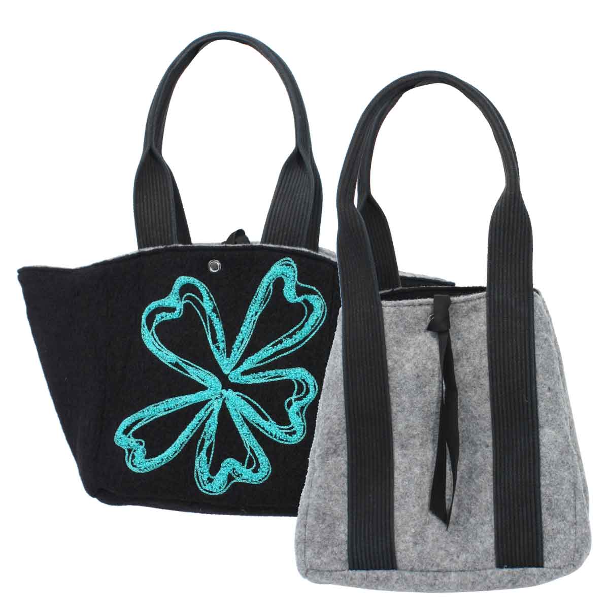 Fornari[포르나리] 그레이플라워트리밍토트백 (RO53FOR202BK)