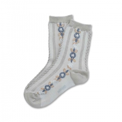 COLLEGIEN [꼴레지앙] 자카드 플라워 양말 (RO53CLG501IV)