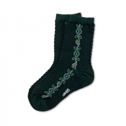 COLLEGIEN [꼴레지앙] 자카드 플라워 양말 (RO53CLG501GN)