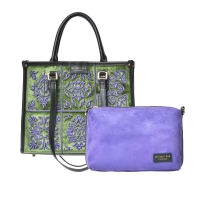 MBB 벨벳 자수 토트백 <BR> HS53MYB203GN