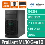 [파일서버 7] HPE ML30 Gen10 E-2224 1P 8G 10TB 4LFF Svr 파일서버