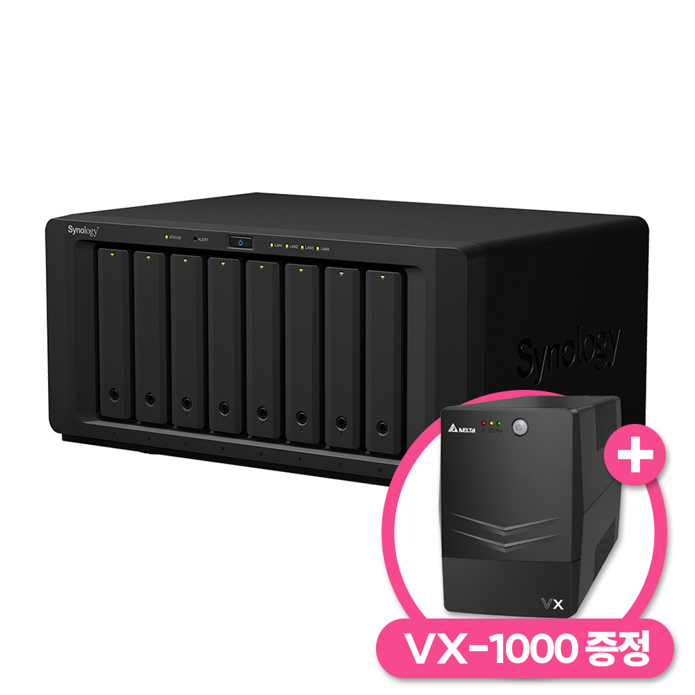 시놀로지 DS1821+ [128TB HDD 10GbE] / 정전보호 600W UPS증정 / NAS 대용량 저장소 파일 공유 데이터 보호 파일 공유 백업 사진관리