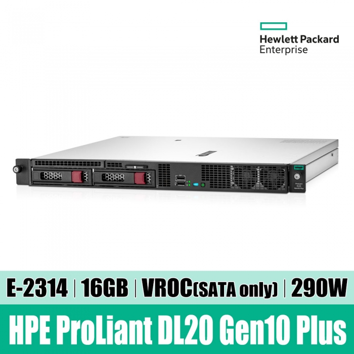 HPE DL20 Gen10 Plus E-2314 16GB 1TB 2LFF 파일 1U서버 P44113-B21