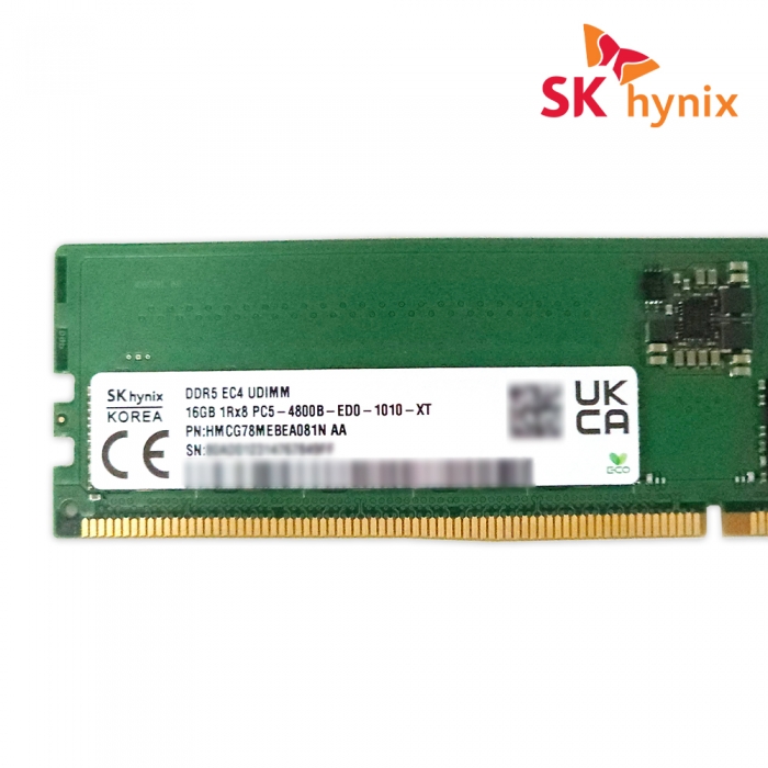 SK하이닉스 메모리 16GB DDR5-4800 ECC UDIMM RAM 워크스테이션 서버용