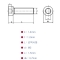 M2 육각나사 / 육각머리 마이크로 볼트 / 2.0mm M2나사 M2볼트/ SUS-304 / DIN7984 M2 Screw / 1팩(100개)