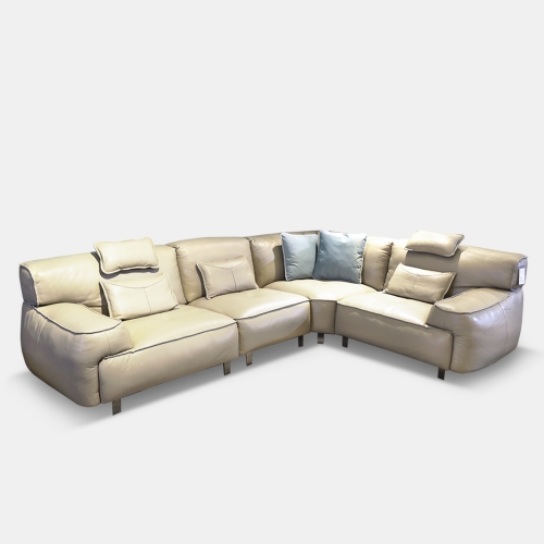 크라운라떼 천연가죽 코너형소파