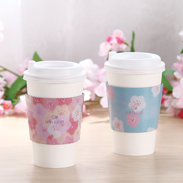 [♥봄 시즌♥]컵홀더 벚꽃 2종 혼입-종이컵 10oz,13oz,16oz-플라스틱(PET 92.5Φ) 14oz,16oz[1,000개/BOX]종이재질:SC마닐라지