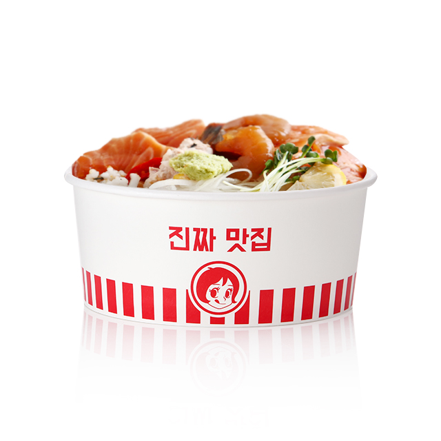 1380cc 진짜맛집배달, 포장용 종이용기비빔밥,자장면,치킨,샐러드,덮밥[300개/BOX]