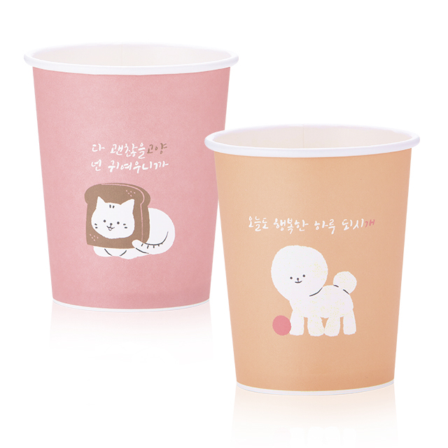 [색상상이 할인]10oz 온스 동물농장 2종혼입테이크아웃 컵[1,000개/BOX]