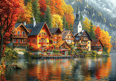 호숫가 마을의 만추 [미니]