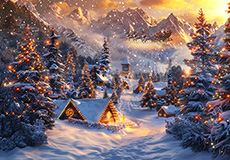 눈 덮인 크리스마스 마을