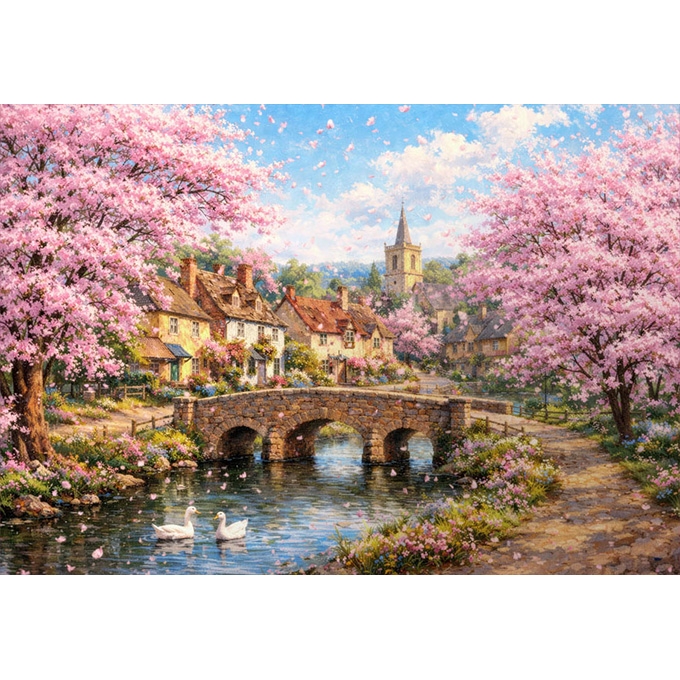 봄이 찾아온 벚꽃 마을