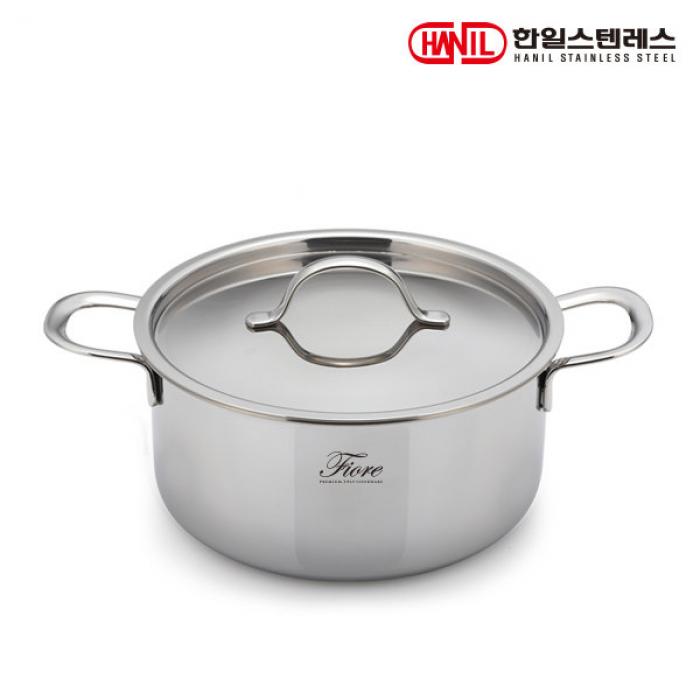 피오레 통3중 24cm 스텐 양수냄비 /인덕션냄비/찌개/큰냄비