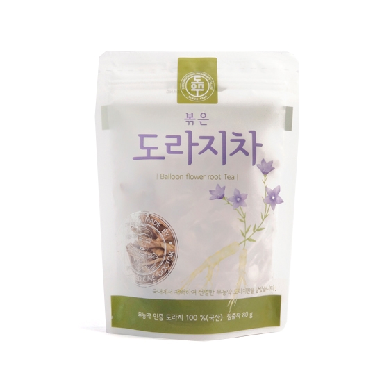 알카리성 식품 무농약 인증  볶은 도라지차 80g(대)