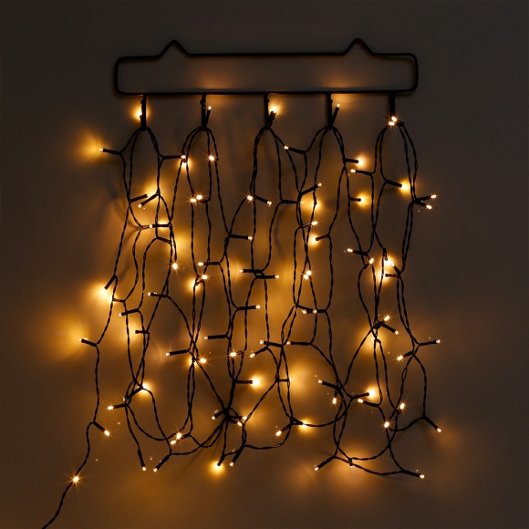 RXTF31290 태양광 50구 검정선 LED 웜색 전구 5m 나무조명 장식 캠핑 크리스마스