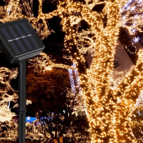 RXTS31391 태양광 200구 검정선 LED 웜색 전구20m 나무조명 장식 캠핑 크리스마스