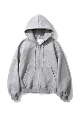 로그 오버핏 투웨이 기모 후드집업