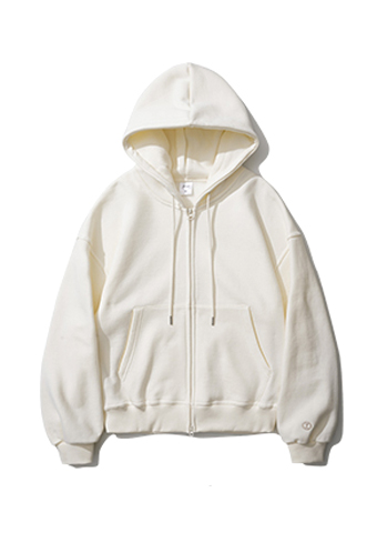 로그 오버핏 투웨이 기모 후드집업