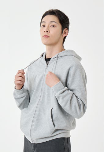 (무지 샘플용)특양면 더블 텐션 후드집업