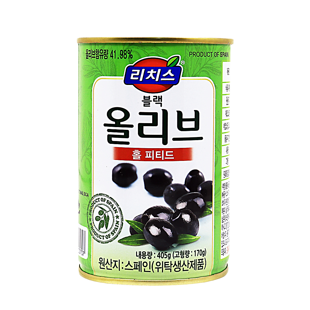 리치스 블랙 올리브 405g-홀 피티드-캔