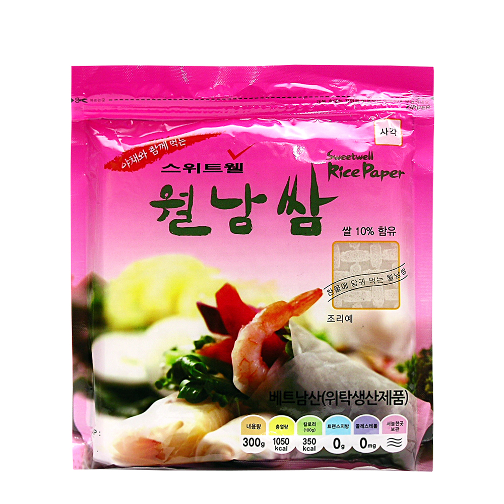 스위트웰 월남쌈 300g-16cm-사각-지퍼백
