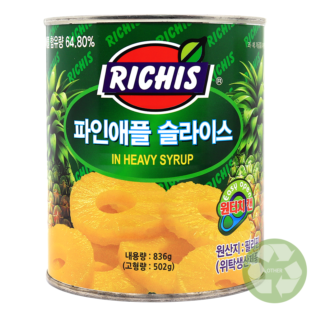 리치스 파인애플 슬라이스 원터치 836g
