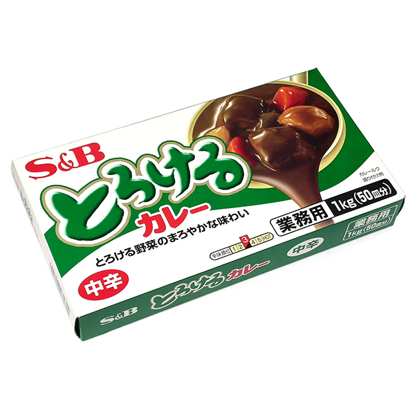 S&B 토로케루카레 중간매운맛 1kg 고형 일본 카레